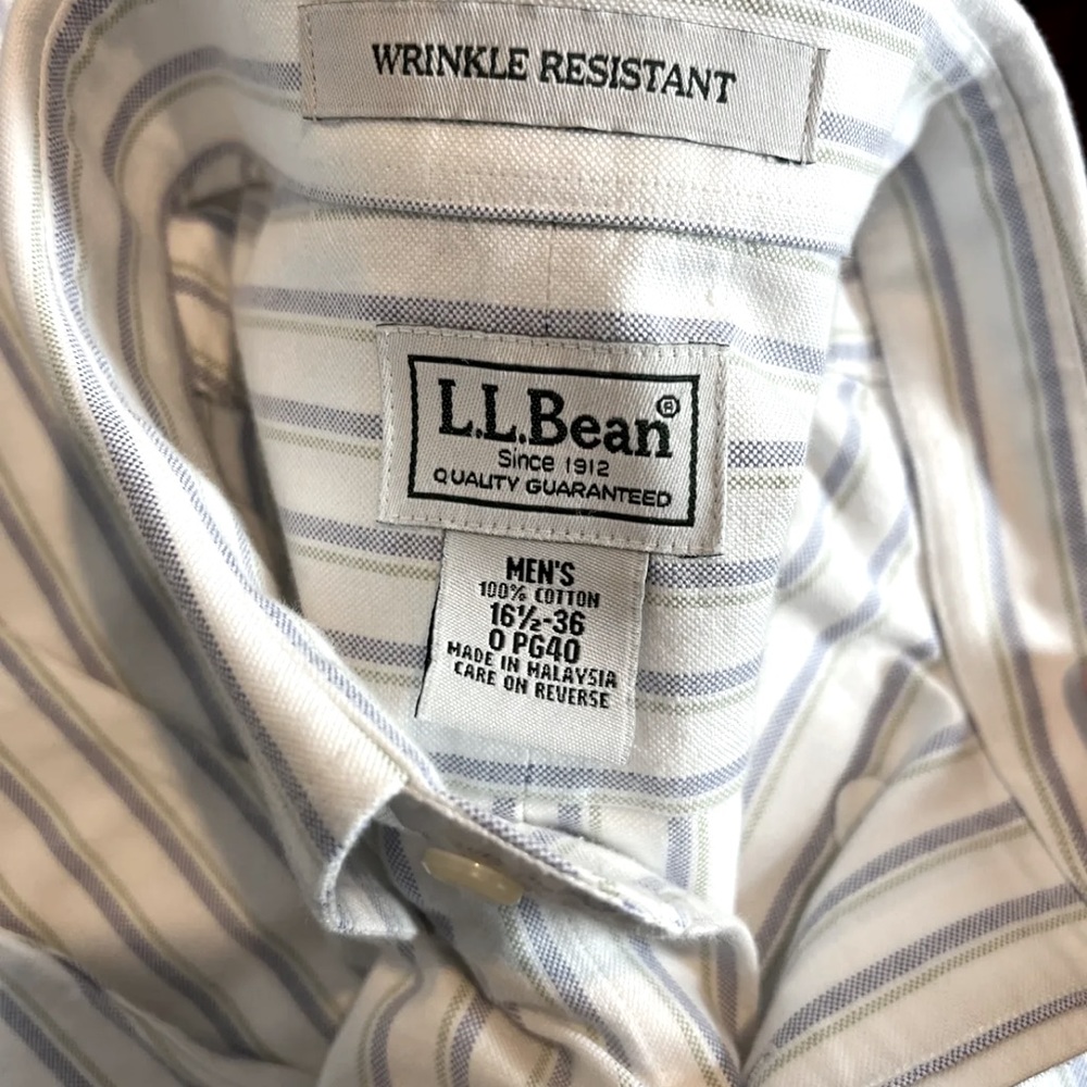 L.L. Bean LS Mens Button Up Shirt- Size 16.5-36 - Picture 4 of 6